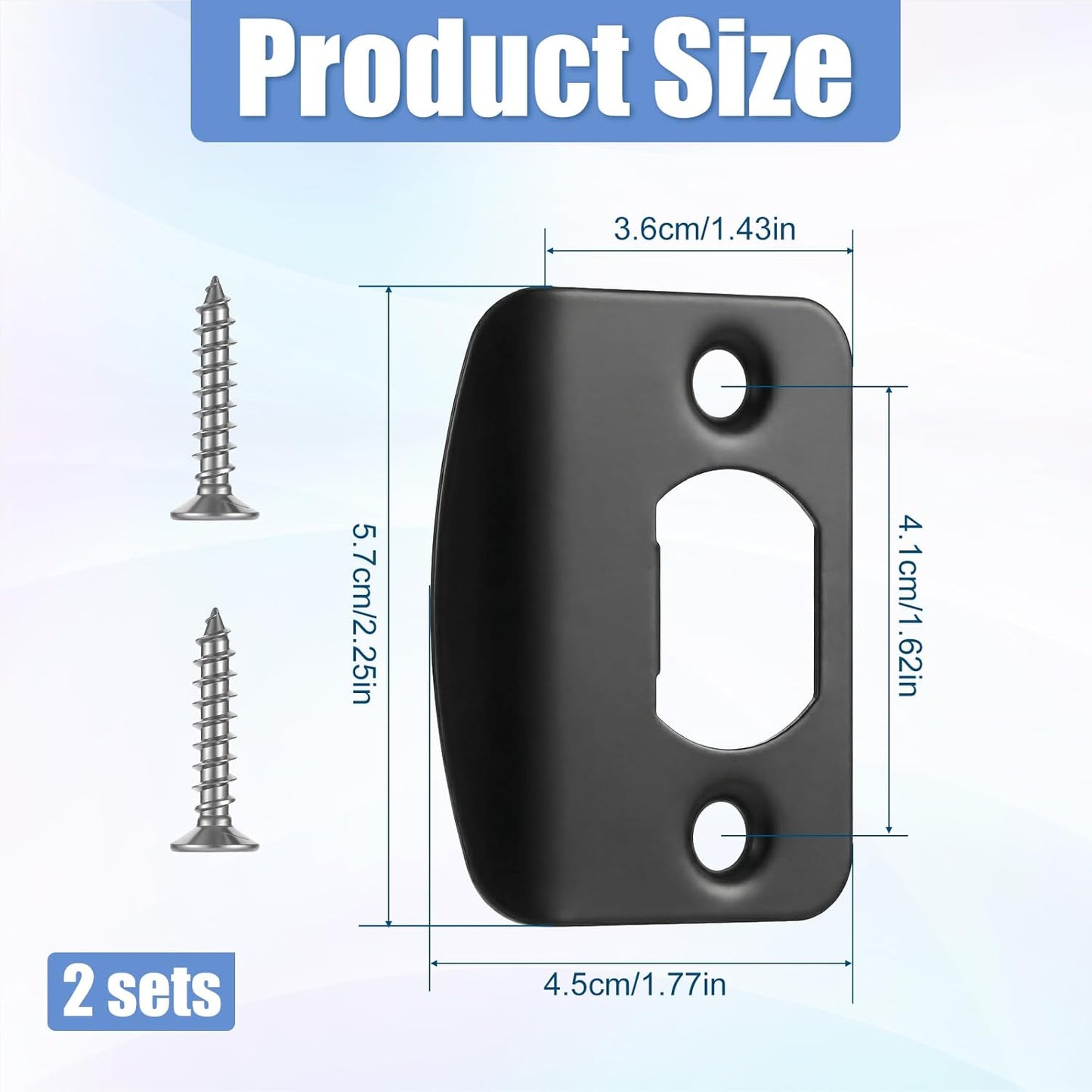 Placa puerta acero inox redonda 2-1/4x1-3/4 con tornillos