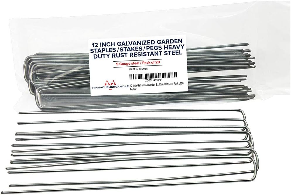 Ganchos jardín galvanizados 12pulg acero resistente