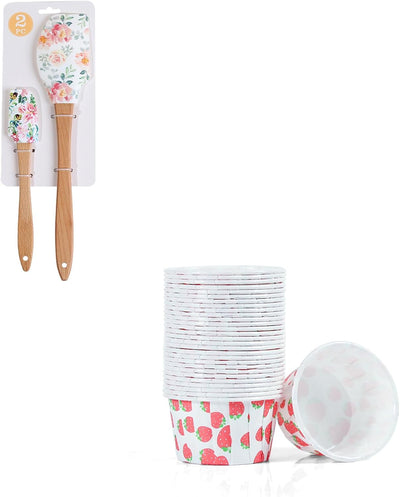 Set de espátulas de silicona y soportes para cupcakes resistentes al calor