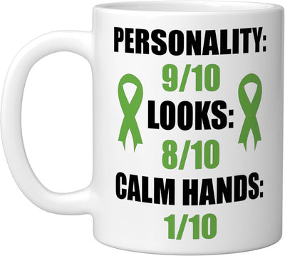 Taza cerámica esencial para temblores blancas