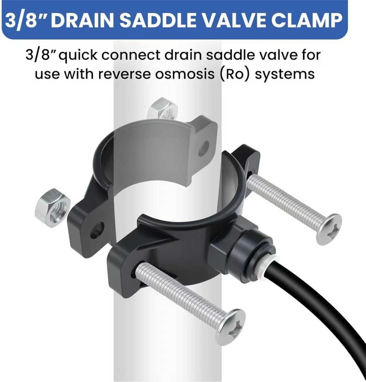 Válvula sillín drenaje rápida 3/8pulg adaptador plástico