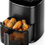 Freidora aire cuadrada 6qt 400°F con ventana y 12 modos