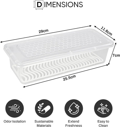 Contenedores de almacenamiento para refrigerador Storite paquete de 4 con placa de drenaje