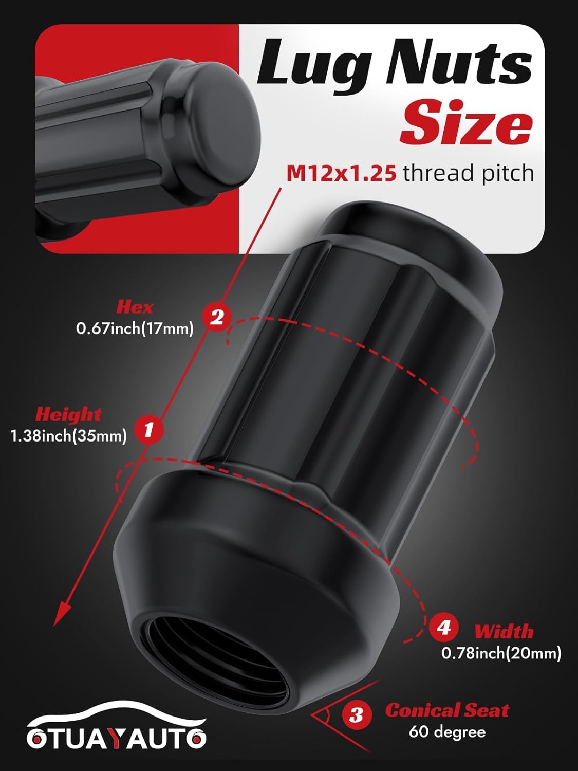 Tuercas estriadas M12x1.25 comp Nissan Frontier 98-24