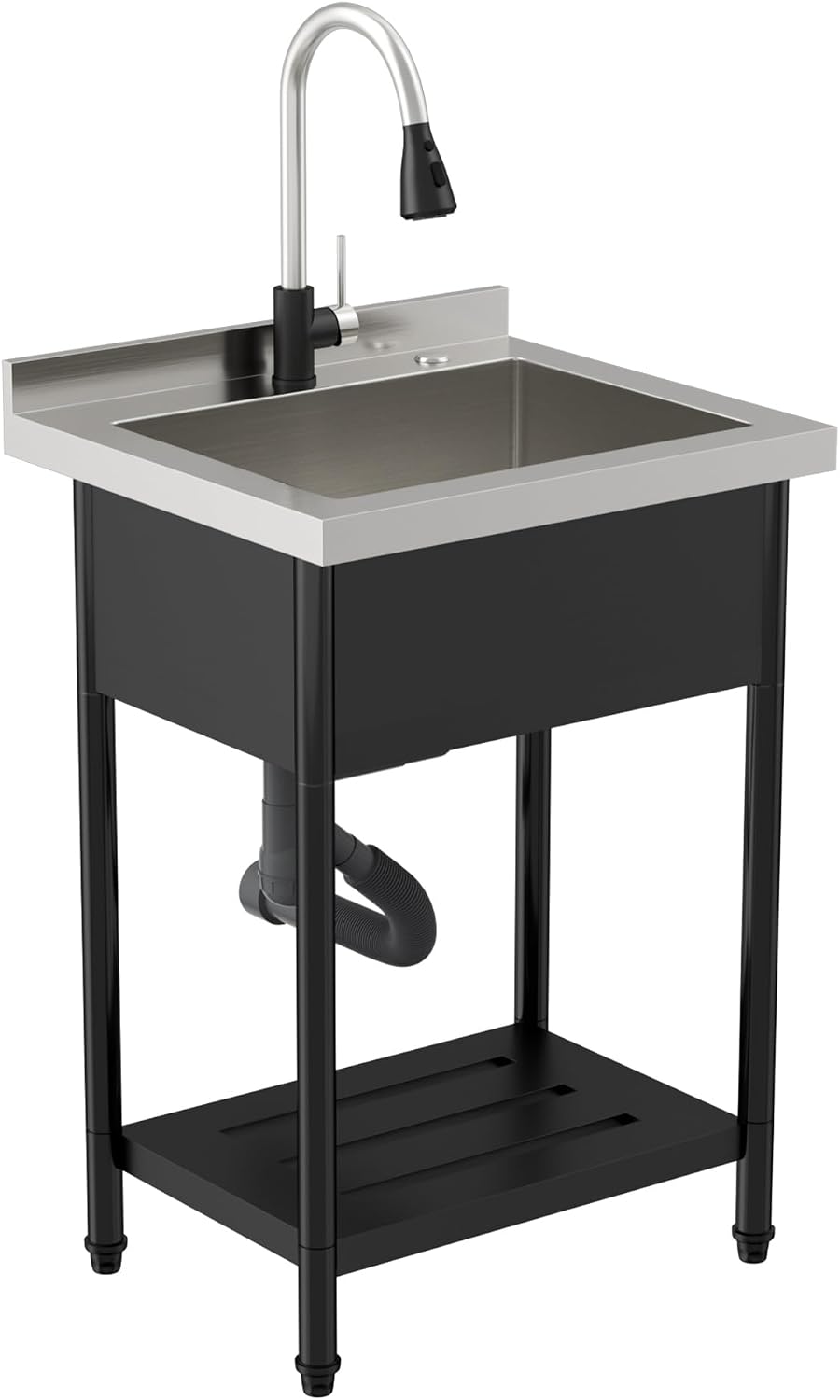 Fregadero acero inox para cocina y garaje con grifo