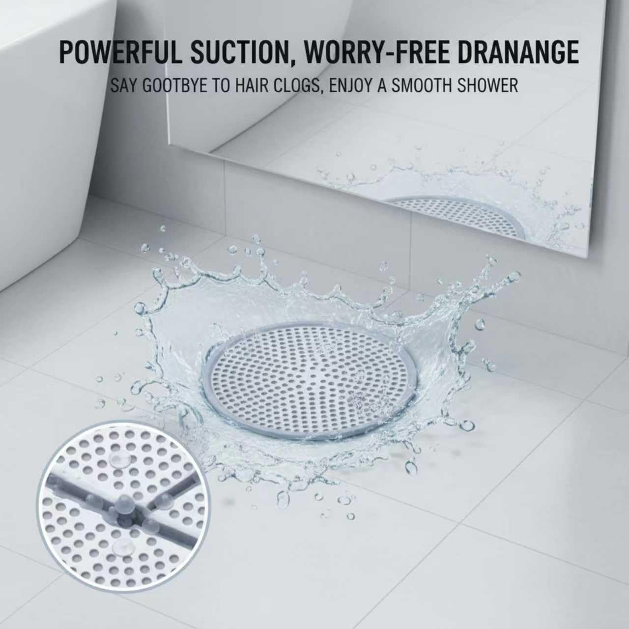 Colador drenaje baño acero inox redondo set 2