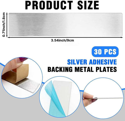 30 Pzas placas metal adhesivas para imanes y soportes
