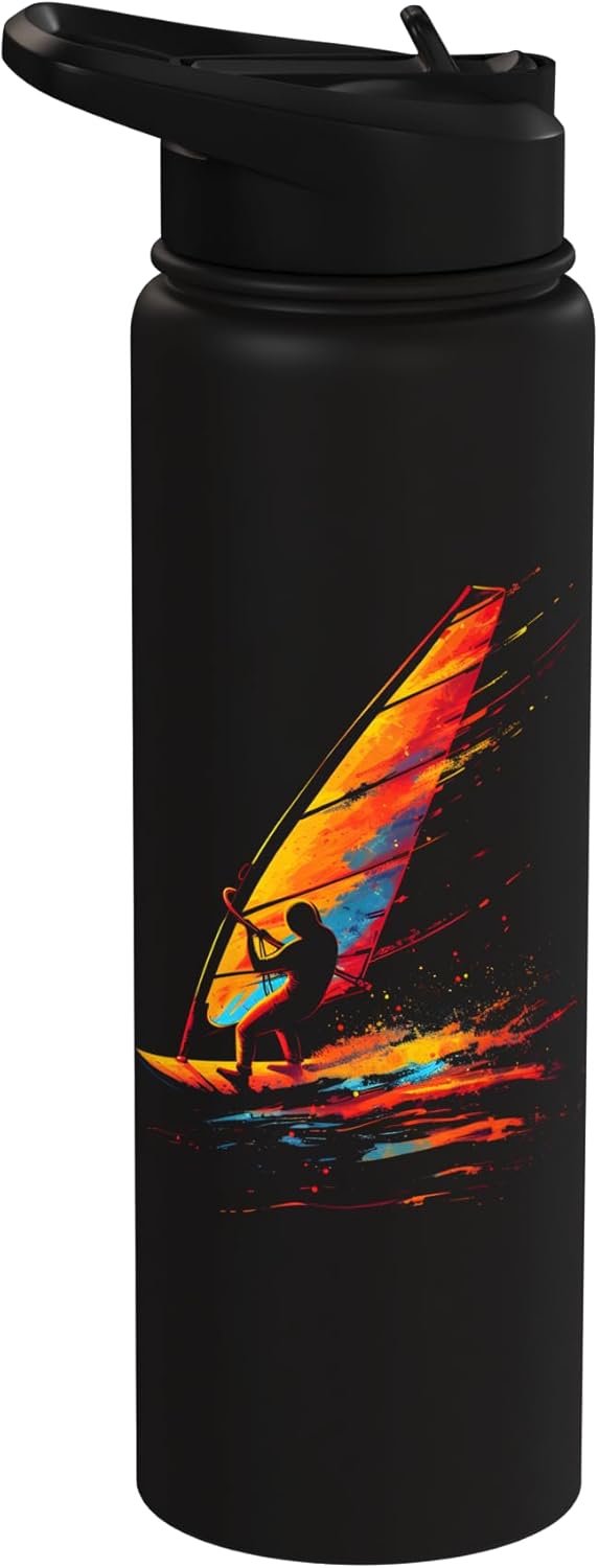 Botella de agua aislada de acero inoxidable windsurfing 90s