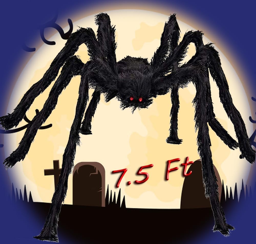 Araña peluda Halloween 7.5ft para exteriores e interiores