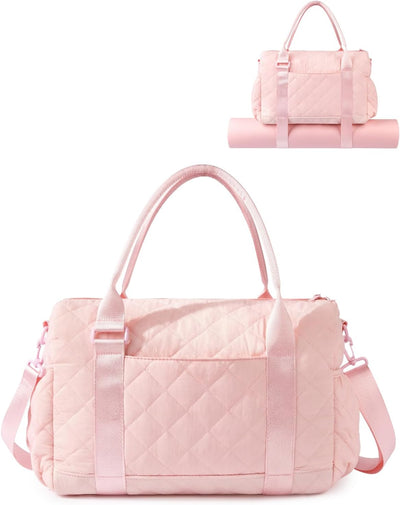 Bolso gimnasio mujer con soporte yoga mat puffy ligero rosa