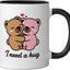 Taza Cerámica Oscura con Oso Abrazo