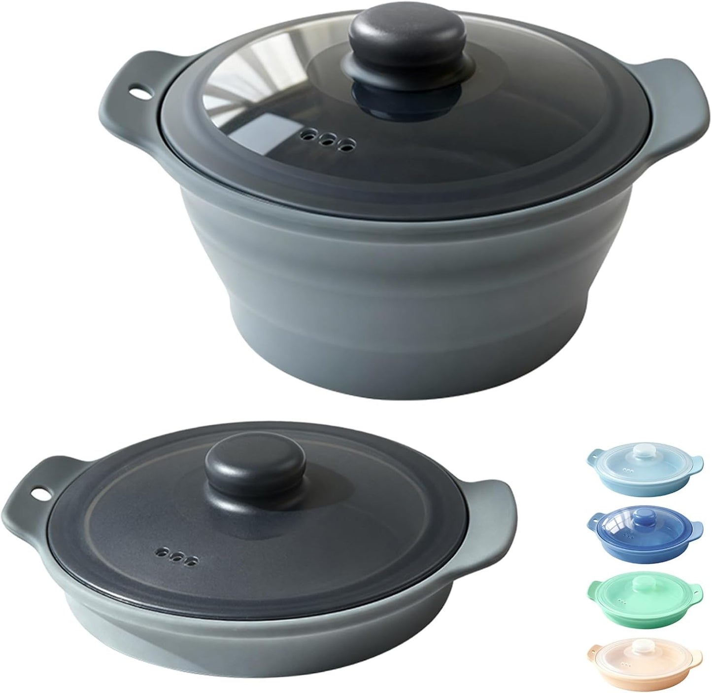 Vaporizador de silicona para microondas 42 oz con asa y tapa sin BPA