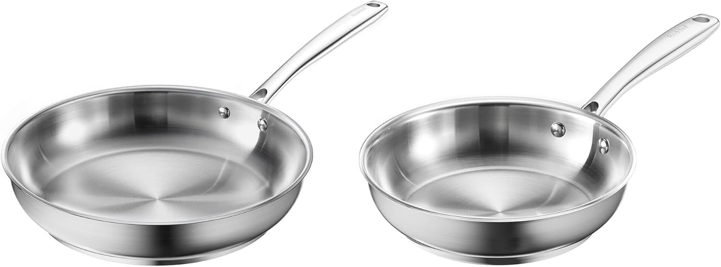 Sartén de acero inoxidable profesional sin recubrimiento para inducción