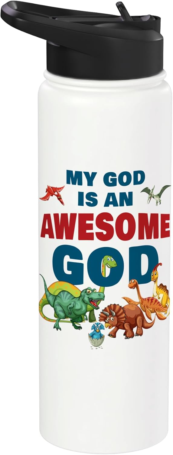 Botella agua acero inox aislada dinosaurio para niños