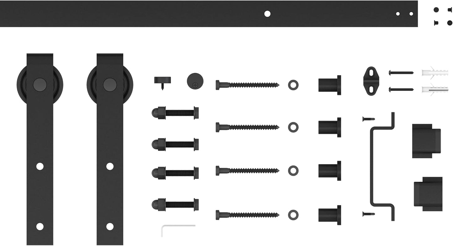 Puerta corrediza granero MDF negro 36x84pulg con kit