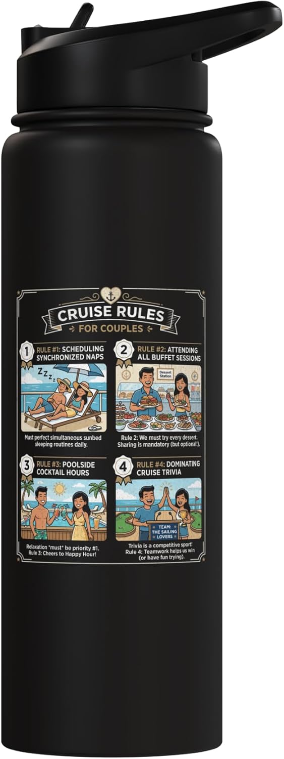Botella de agua acero inoxidable aislada retro para parejas