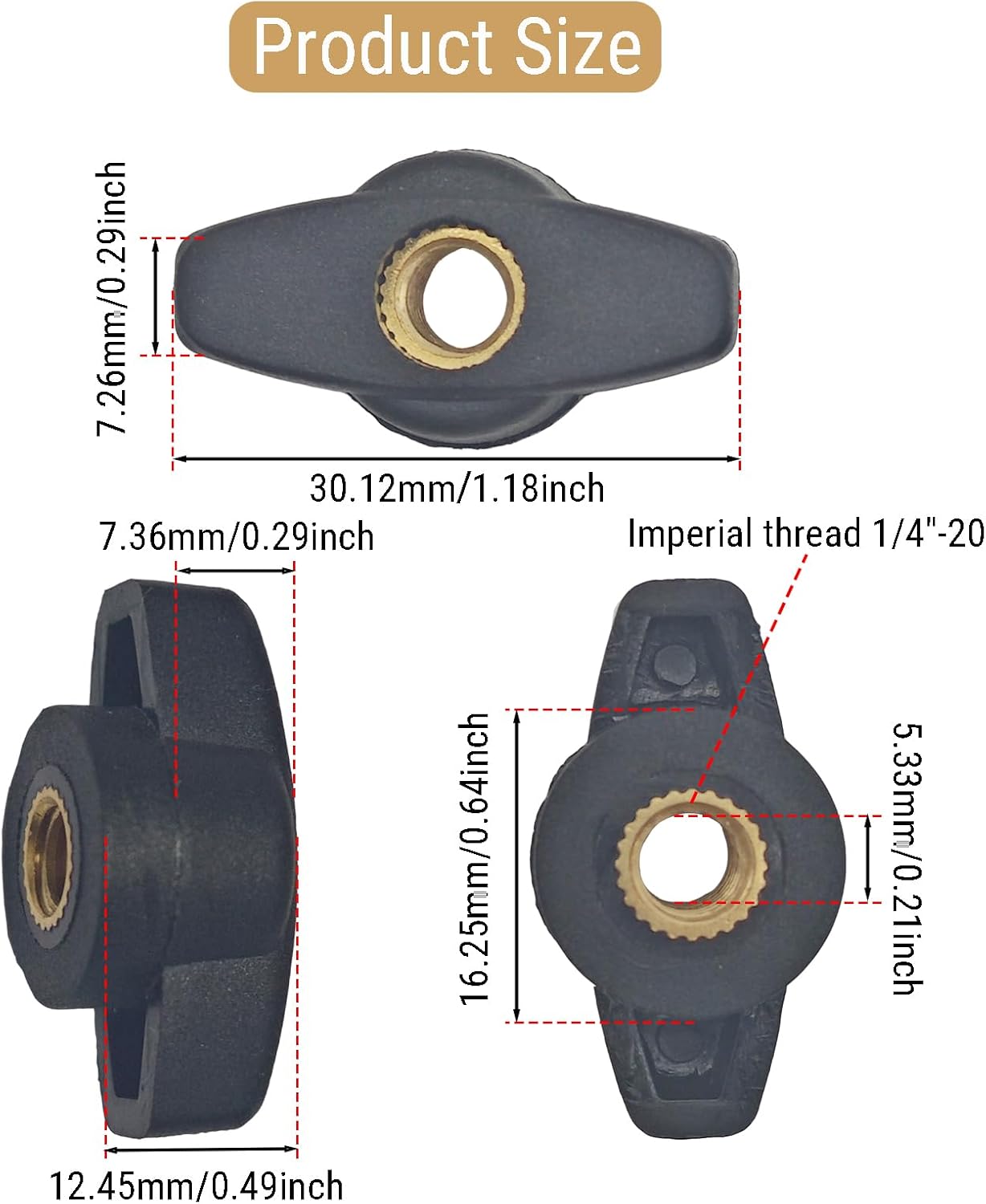 Pack 10 Pomos en T Plástico Negro para Mesa de Enrutador
