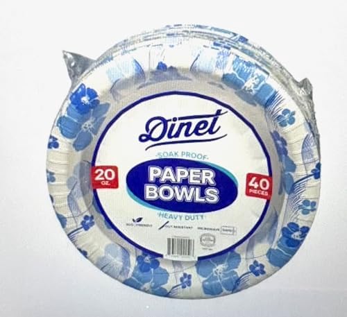 Cuencos de papel resistentes DINET 20" 40 unidades