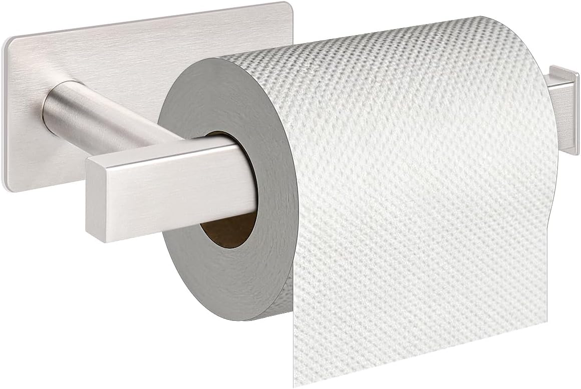 Portarrollos acero inox SUS304 autoadhesivo níquel cepillado