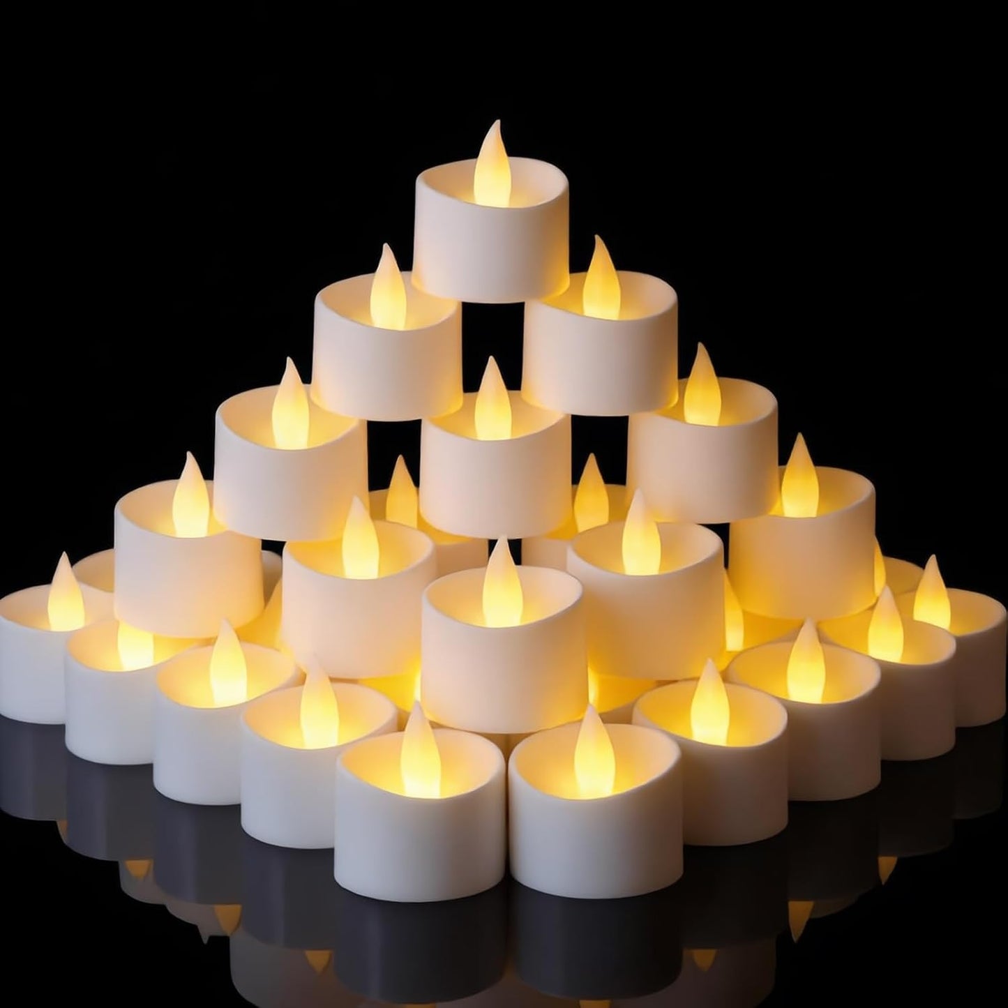 Velas LED ámbar pack 50 con pilas larga duración