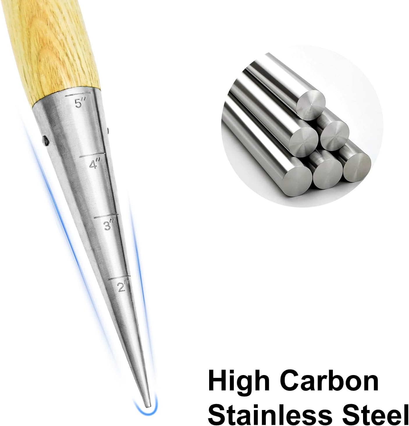 Dibber acero inox mango madera para bulbos y semillas