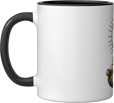 Taza de cerámica para yoga pose loto gato namaste zen om negro/blanco