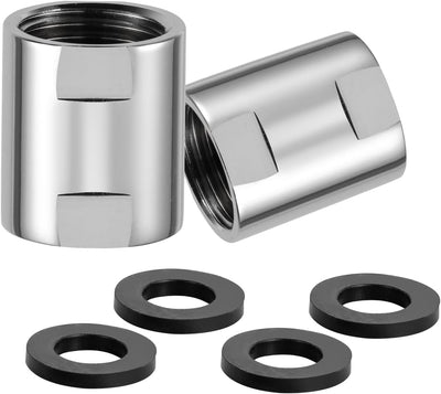 Adaptador tubo ducha latón G1/2 x G1/2 cromo 2 Uds