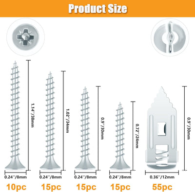 Kit 110 Pzas Anclajes Metal Autoperforables Pared Hueca