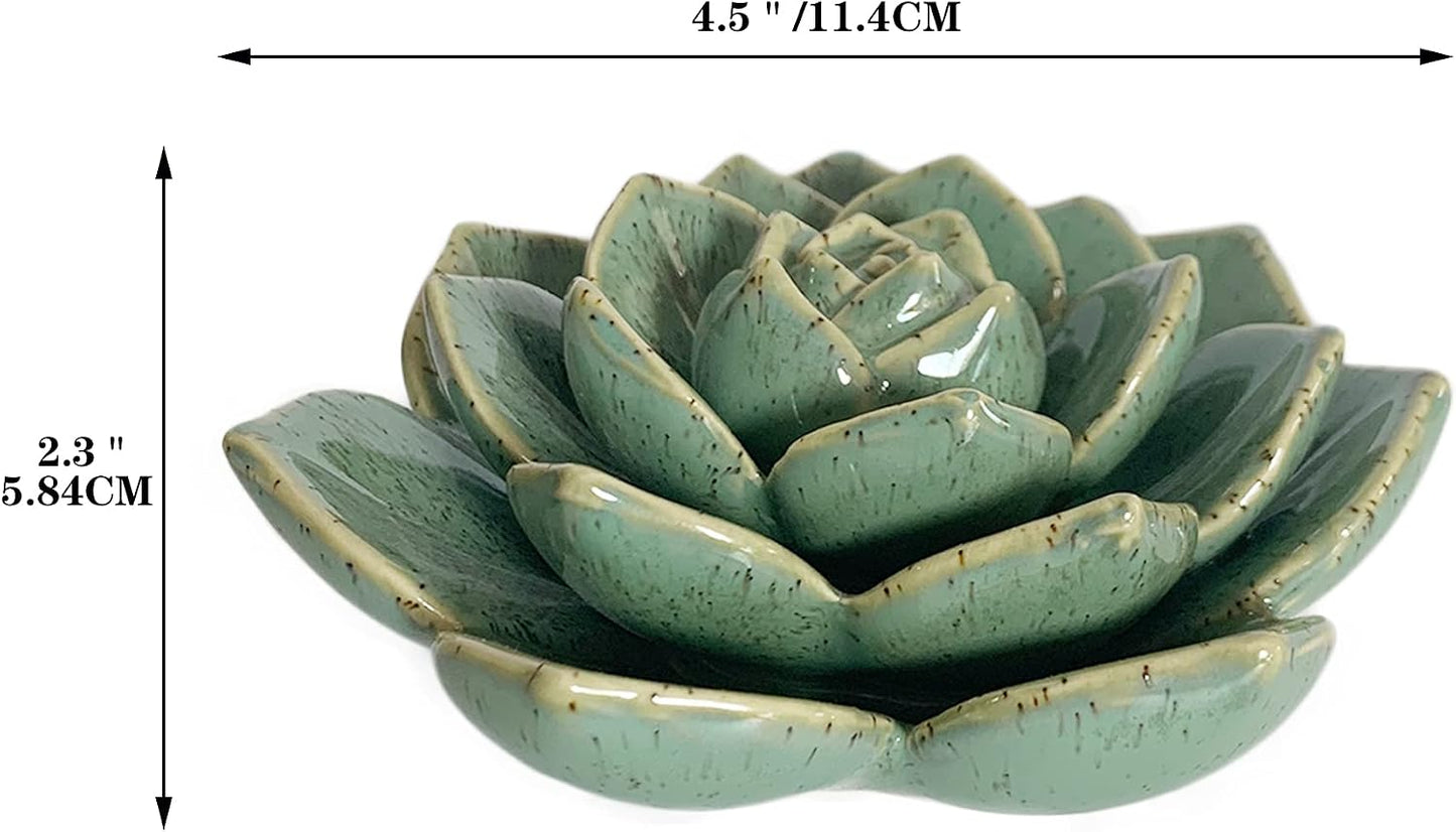 Mesa cerámica suculenta flores 3D verde