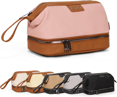 Neceser cuero híbrido 10.2x5.9x6.3pulg color rosa
