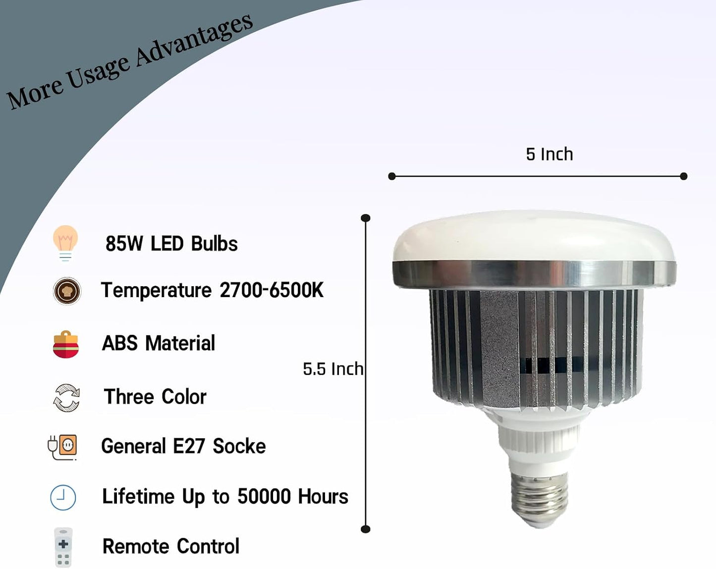 2 Bombillas LED E27 Regulable Control Remoto