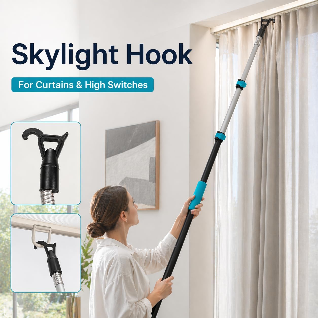 Kit limpiador aspas telarañas cepillo polvo 3-8ft