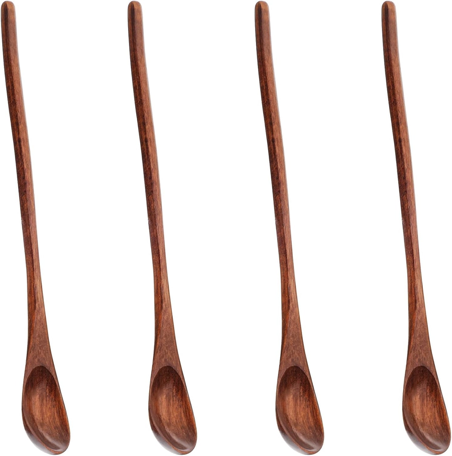 4 Cucharas Madera para Miel Té Café Juego Agitadores