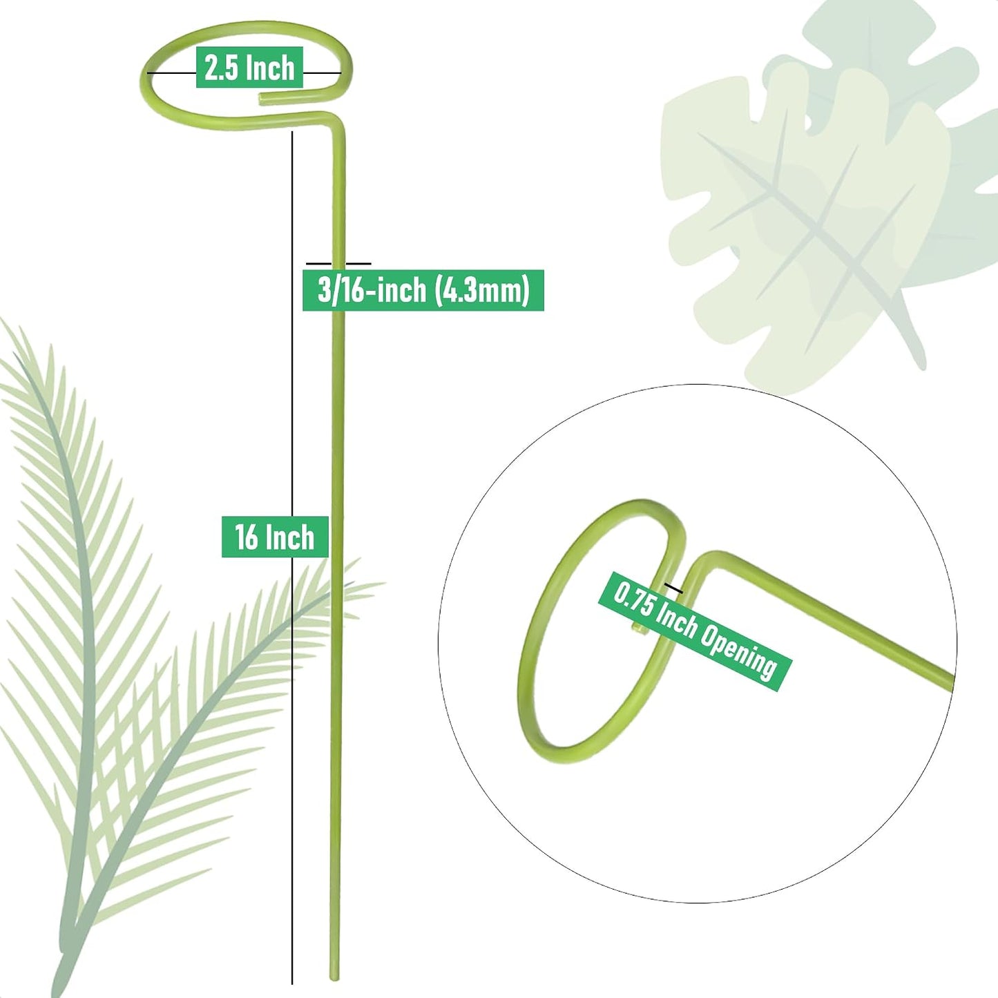 12 Estacas Ajustables 16pulg para Monstera Orquídea