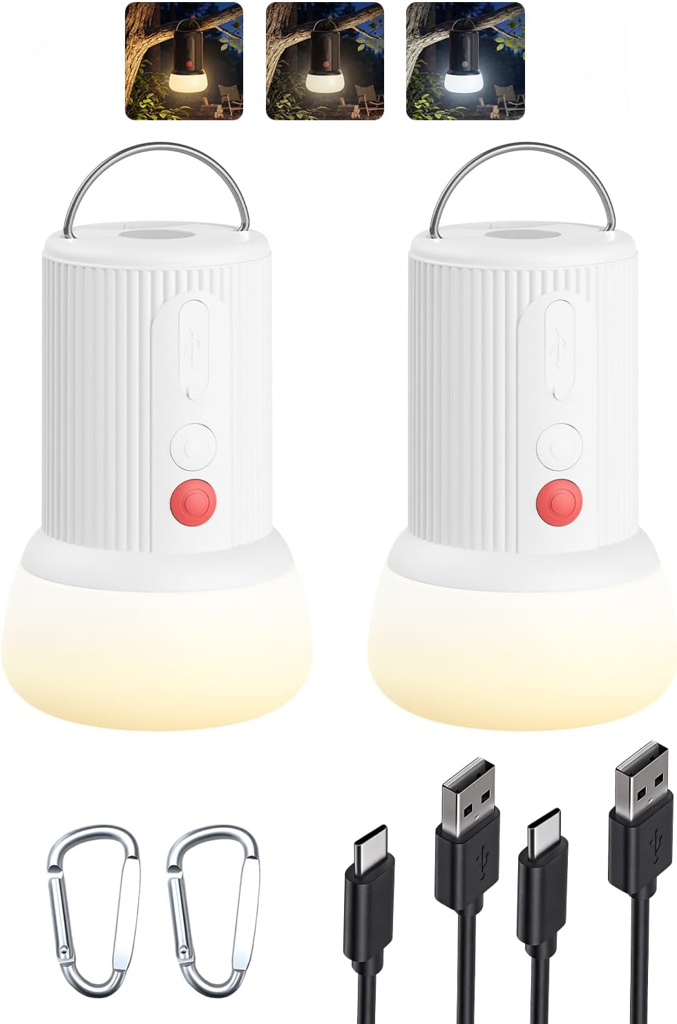 Linterna LED recargable camping paquete 2