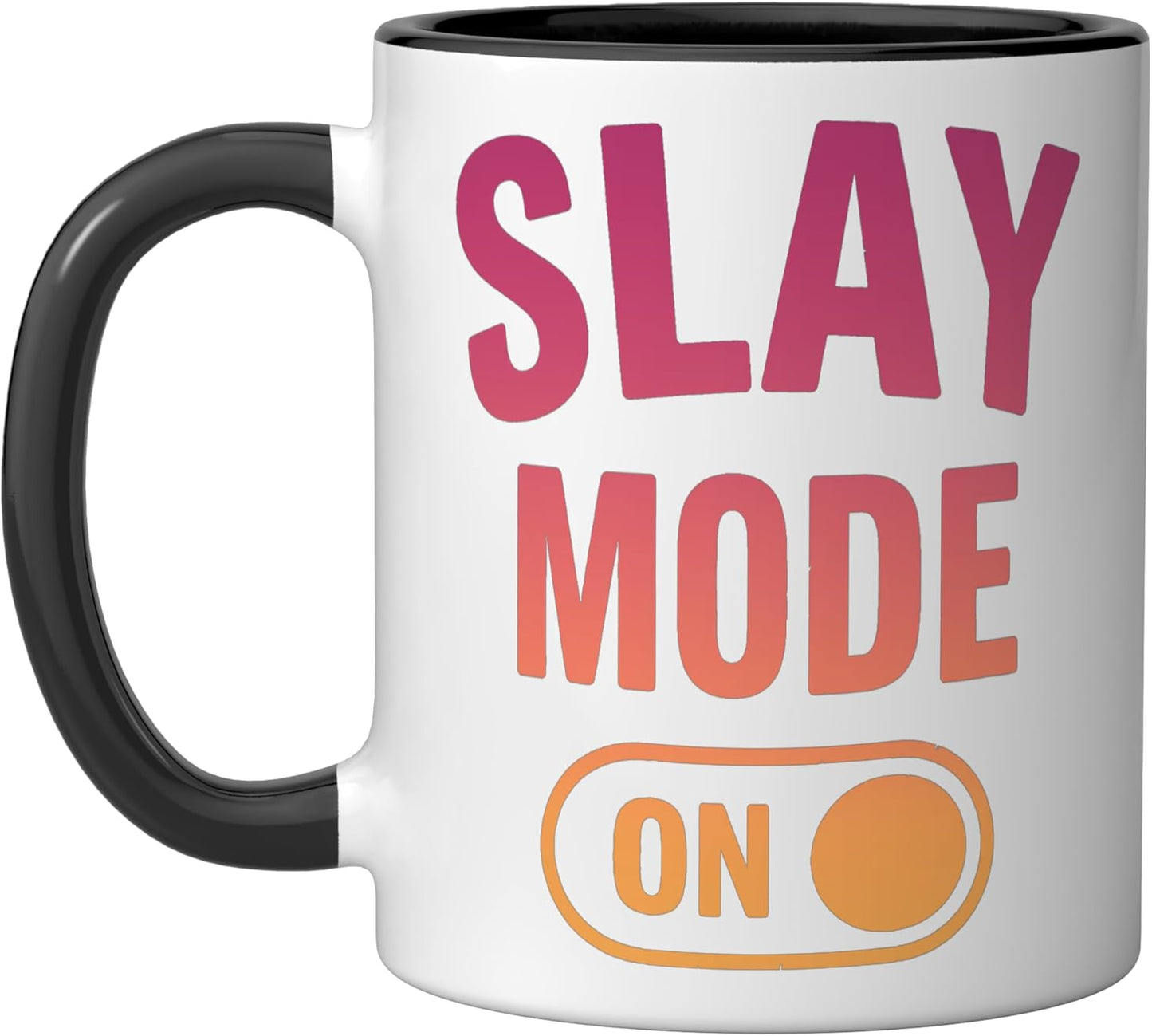 Taza cerámica divertida Girls Trip Slay Mode On Baddie negra/blanca
