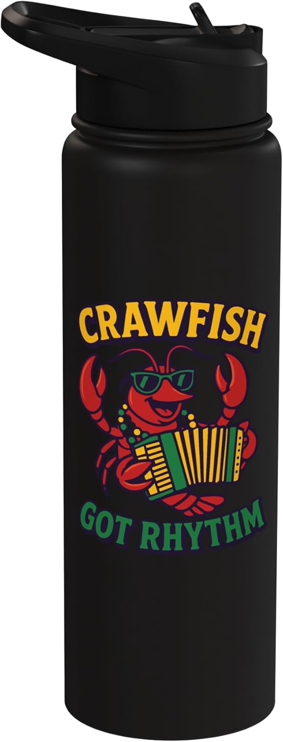 Botella de agua acero inoxidable aislada Crawfish Got Rhythm