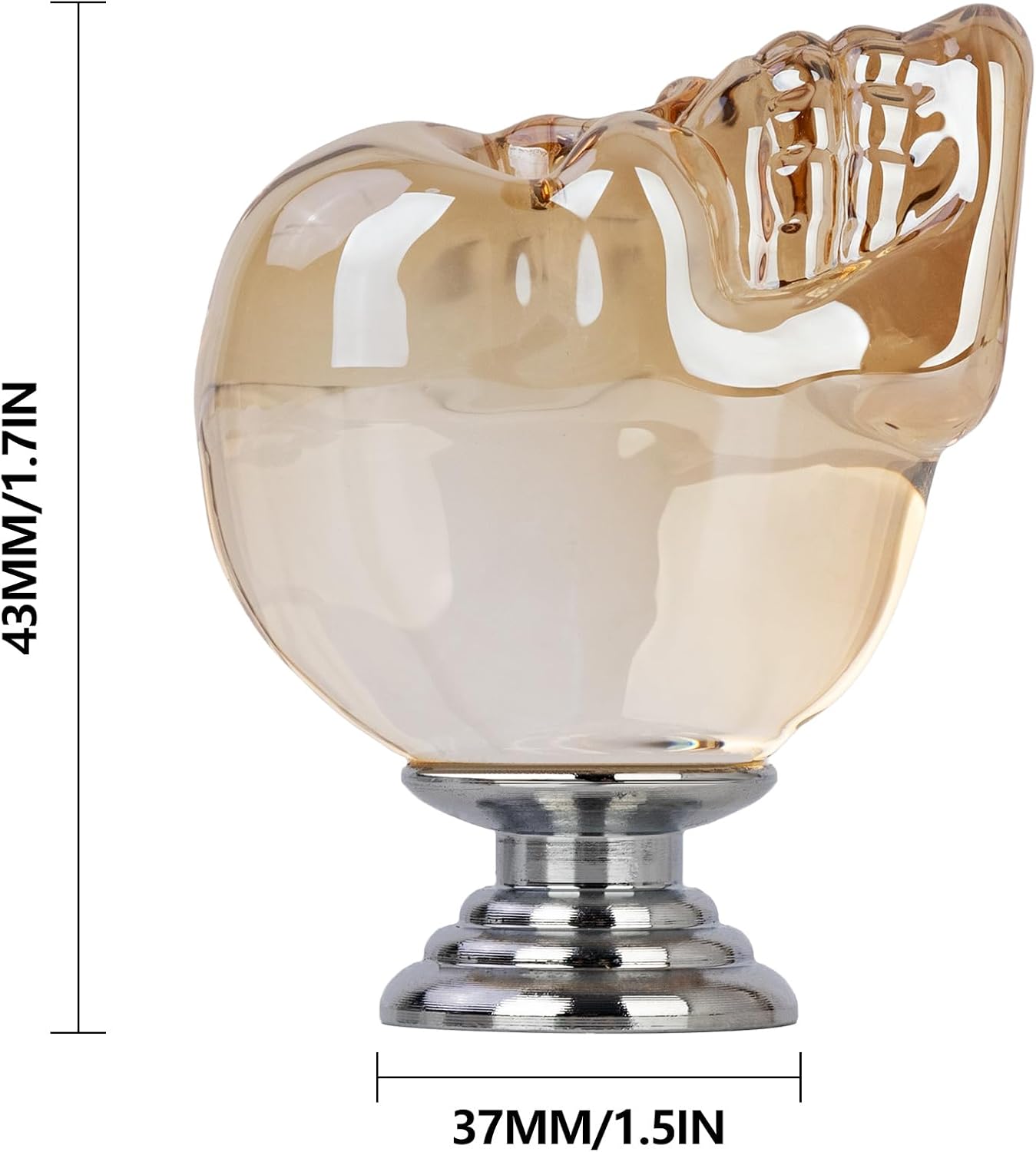 2 Pzas Pomos Calavera Cristal Transparente Dorado Champán
