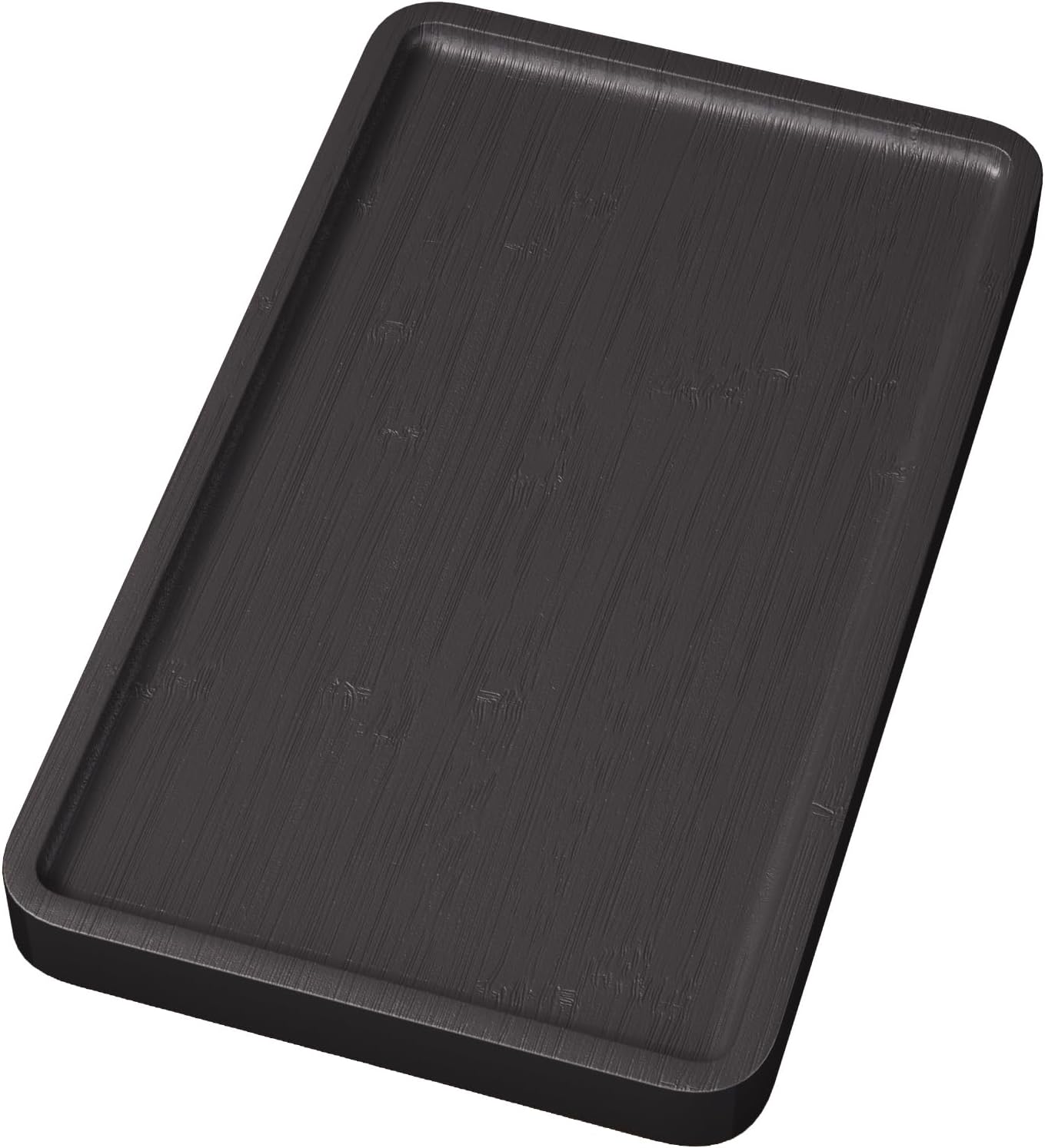 Bandeja de bambú para servir 9.8 x 5.9 pulgadas negro decorativa