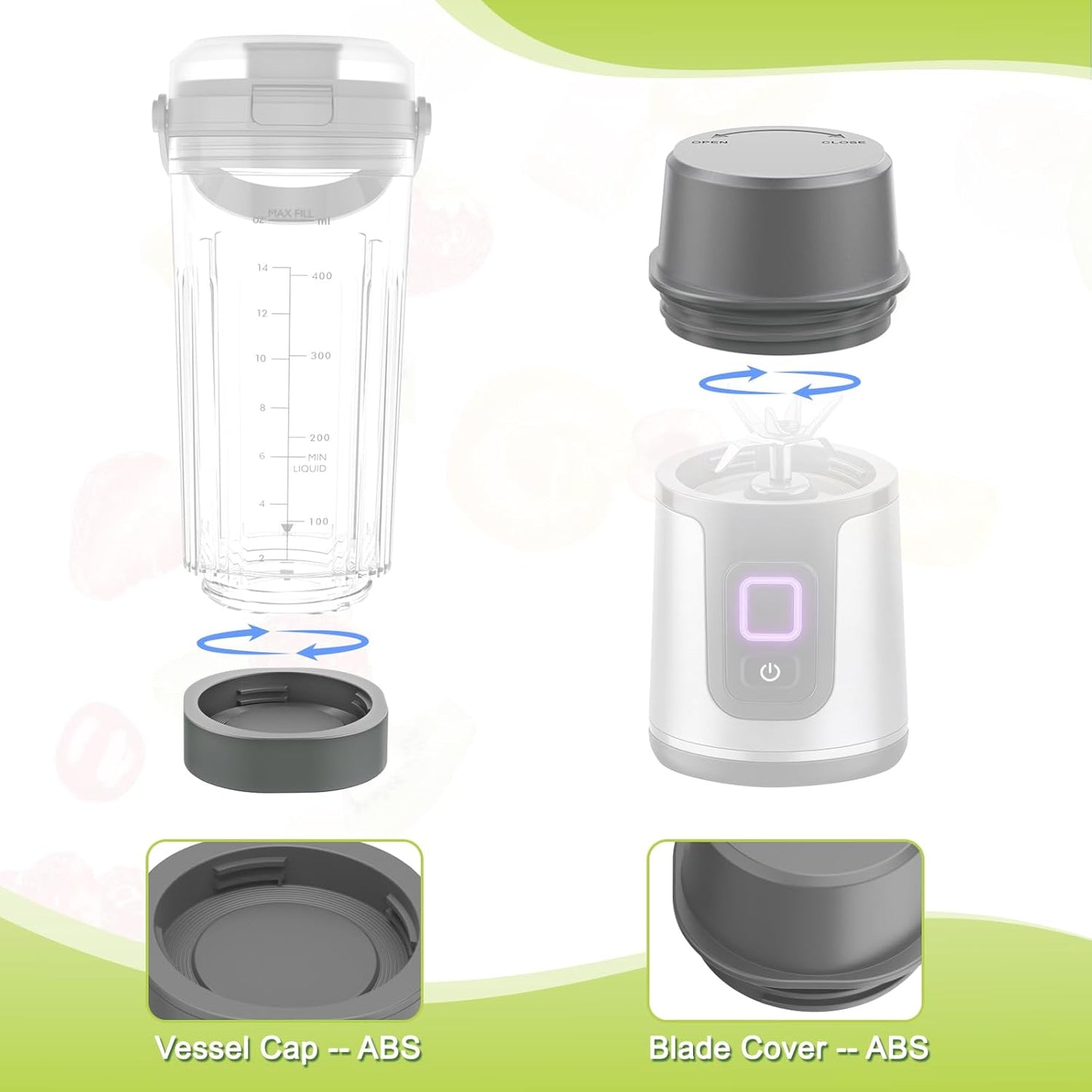 Kit cubiertas recipiente comp Ninja BC150/BC100 gris