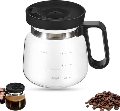 Taza de café de vidrio 16 oz con pantalla de escala portátil