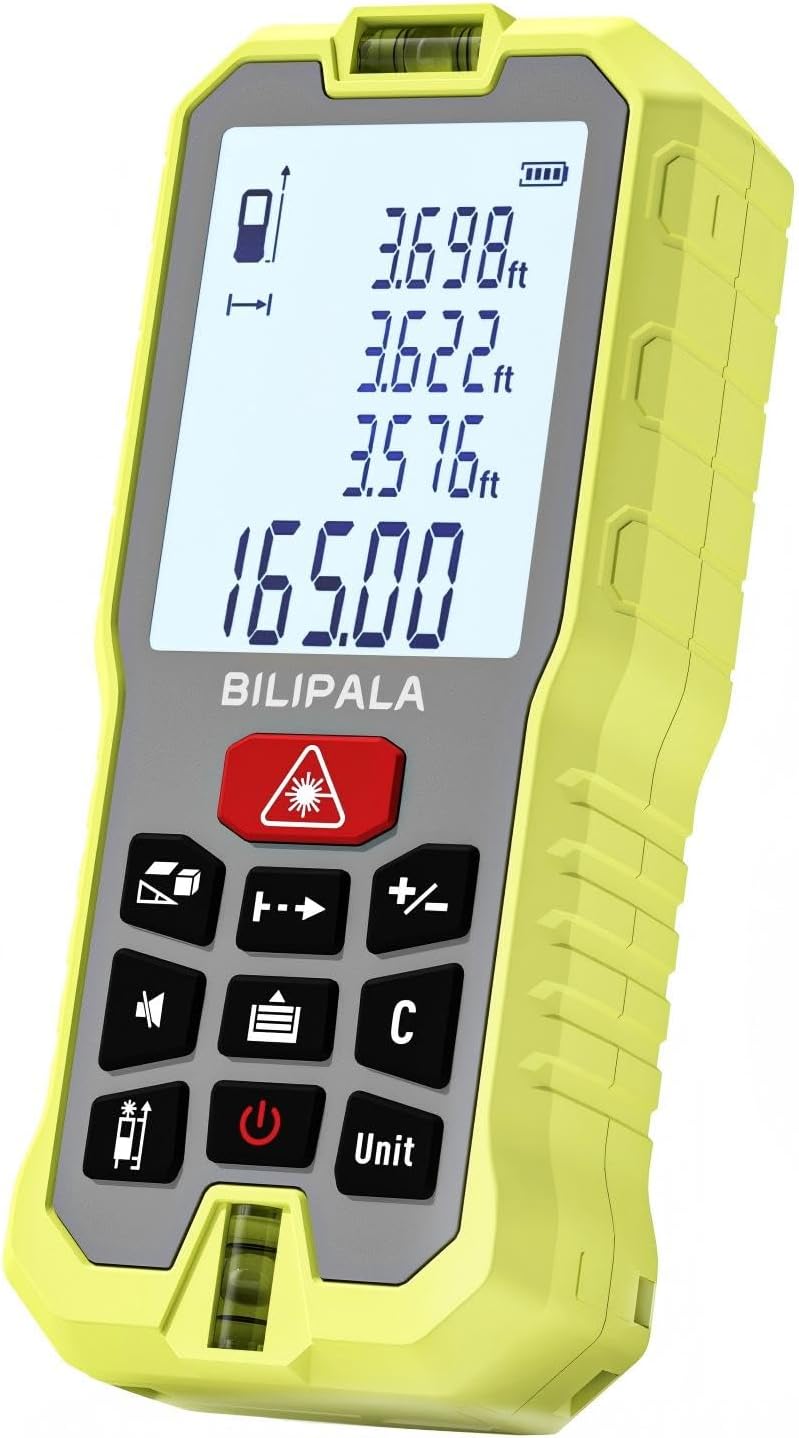 Medidor láser digital 229pies con nivel burbuja y pantalla LCD