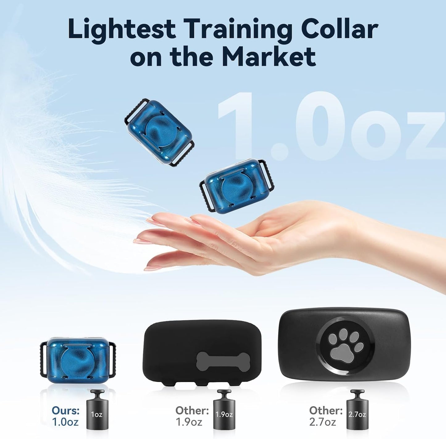Collar choque perros 2000 pies control remoto IPX7 3 modos