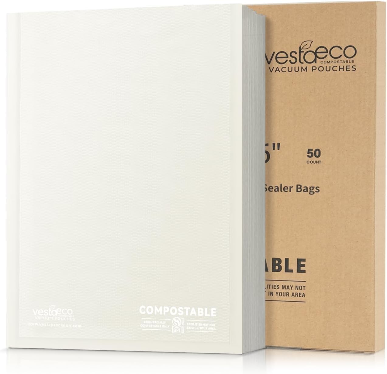 Máquina selladora al vacío con bolsas compostables para alimentos