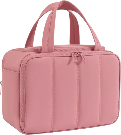 Neceser viaje mujer organizador maquillaje hinchable rosa