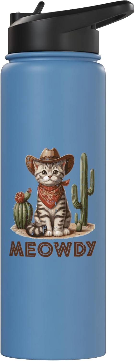 Botella agua térmica acero inox gato cactus