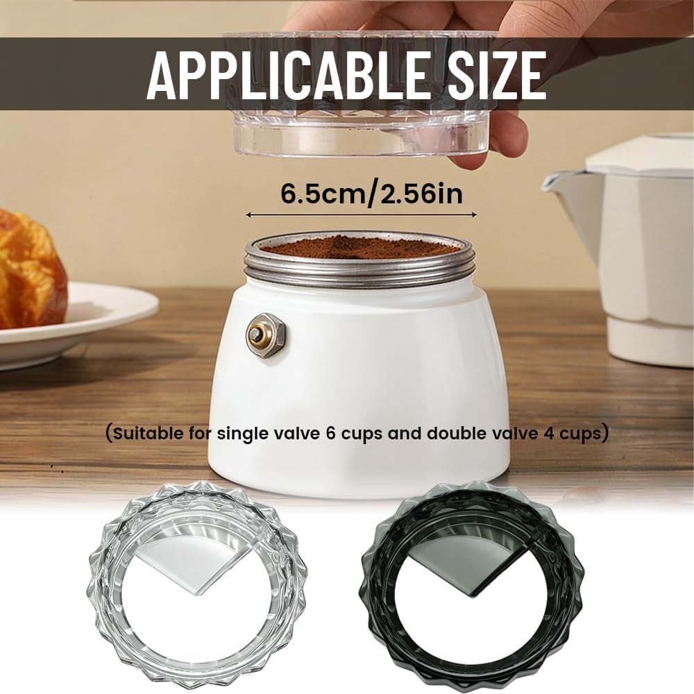 Paquete de 2 anillos dosificadores distribuidor de café 2 en 1 para Moka Pot
