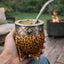 Juego Tazas Yerba Mate Popote Envoltura Cuero Alpaca Acero