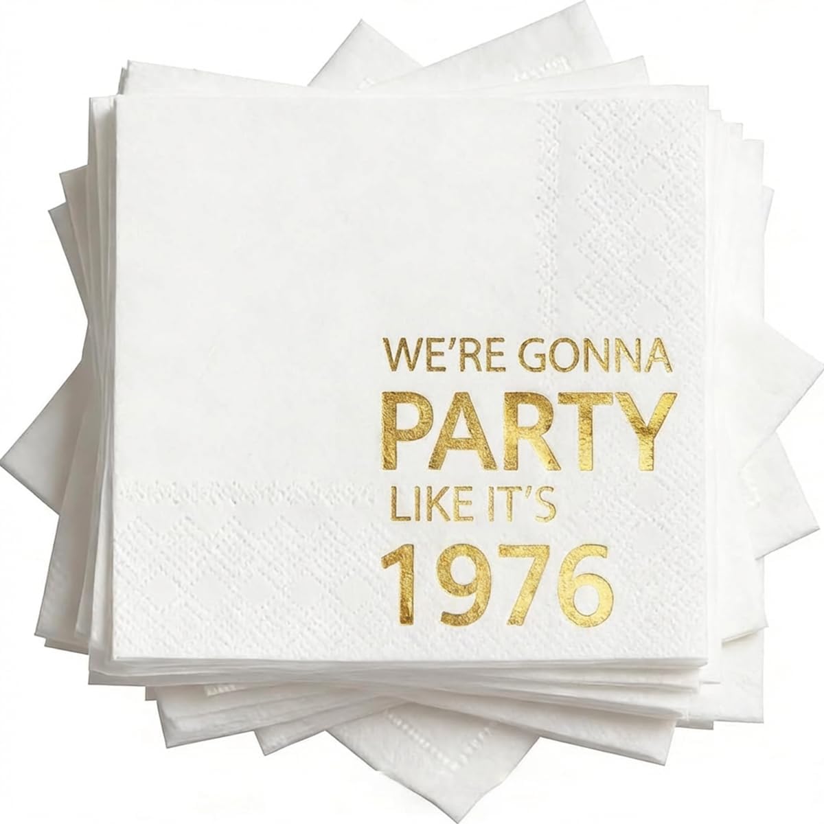 Servilletas de cóctel doradas 5x5 pulgadas 100 unidades We Gonna Party Like It