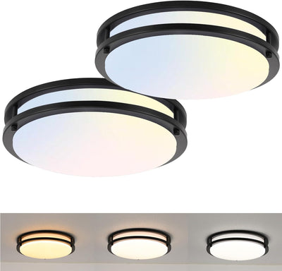 2 Lámparas Techo Negro Empotrado Regulables 13pulg 3CCT 20W